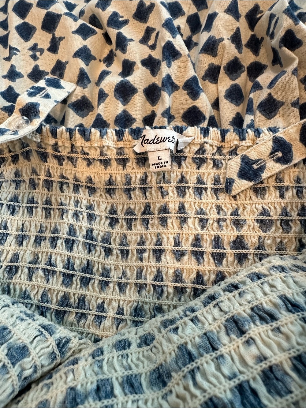 Madewell Smocked Midi Dress Large - Picture 9 of 9